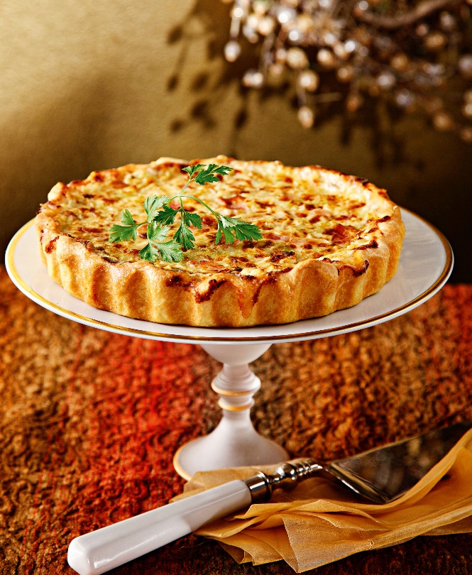 Τάρτα με μπέικον, τυρί  και πράσα 