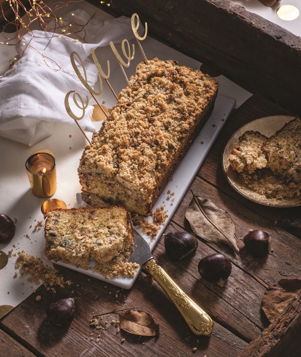 Κέικ με κάστανα και μπλε τυρί