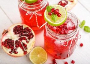 Homemade pomegranate liqueur