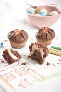 Muffins με δύο σοκολάτες