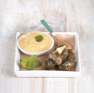 Ντολμαδάκια με τζατζίκι από γλυκοκολοκύθα και μέντα