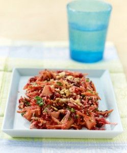 Turnip, carrot, beetroot and apple salad