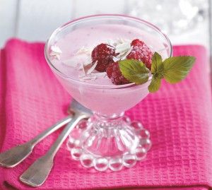 Greek yogurt mousse with red forest fruit