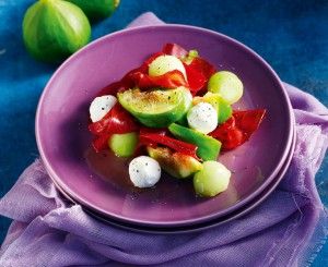 Melon, figs, bresaola and mozarella salad
