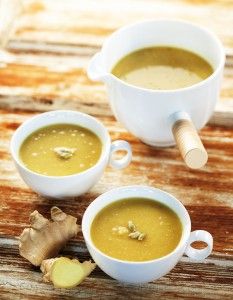 Cream of white bean, ginger and curry soup