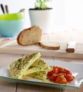 Sfougato with courgette, feta and herbs