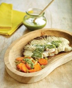 Steamed fish with fragrant tahini sauce
