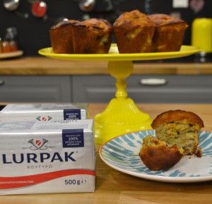 Muffins με μπανάνα και σταγόνες σοκολάτας