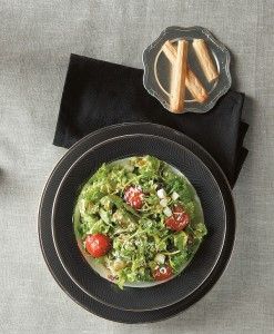 Green salad with graviera cheese and sautéed cherry tomatoes