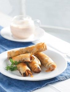 Shrimp filo rolls