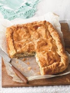 Cheese pie with onions and fresh herbs