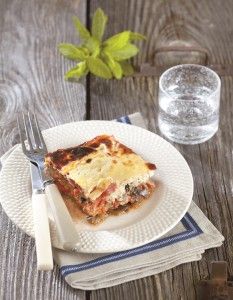 Baked eggplants with cheese and yogurt