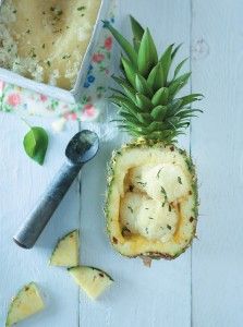 Pineapple and basil sorbet