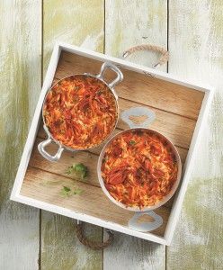 Baked squid with orzo (giouvetsi)