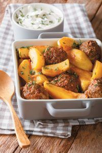 Meatball and potato bake