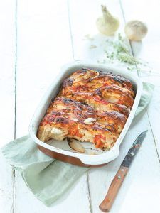 Tomato, cheese and onion cake