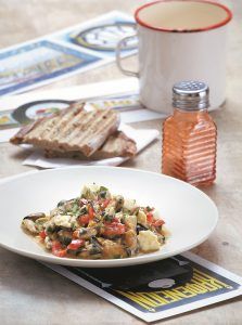Mussels with mustard and feta