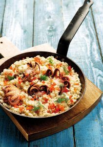 Octopus and ouzo risotto