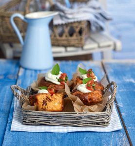 Tomato and cheese mousse muffins