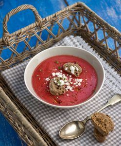 Tomato cream with feta cheese