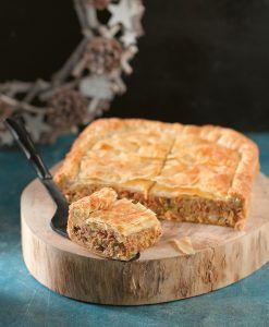 Ground pork and leek pie