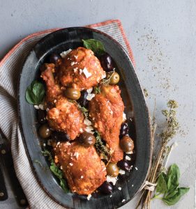 Chicken with feta and olives