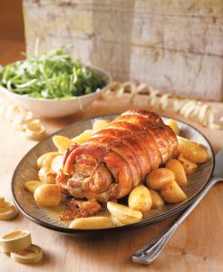 Pork belly roll with citrus potatoes