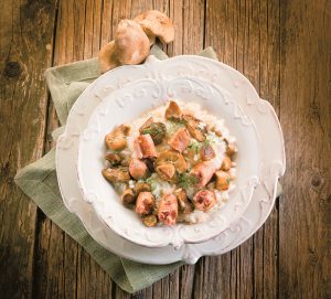 Sausage, mushroom and beer risotto