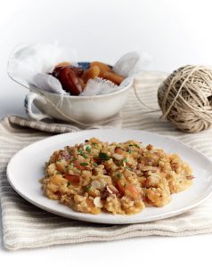 Tarhana pilaf with nuts and dried fruit