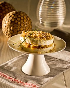 Cheese “mille-feuille” with apple brandy