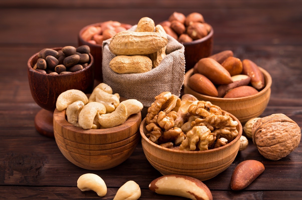 Bowls of various nuts