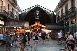 Entrance to La Boqueria, marketplace in old part of Barcelona