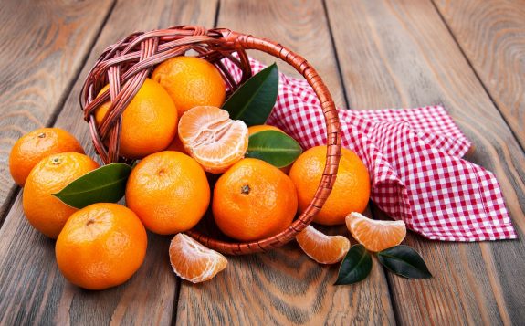 Juicy orange tangerines