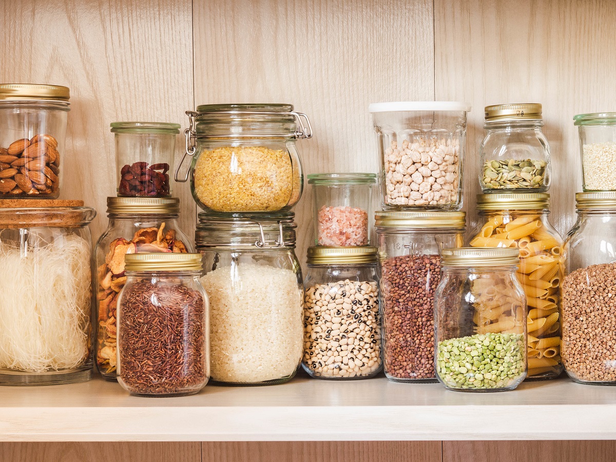 Shelf,In,The,Kitchen,With,Various,Cereals,And,Seeds,-