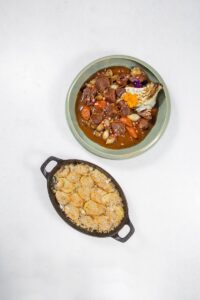 Boeuf Bourguignon με πατάτες boulangere
