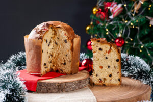 Panettone.,Typical,Fruit,Cake,Served,At,Christmas.,Selective,Focus,-