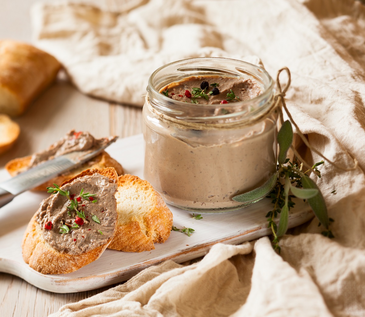 Chicken,Liver,Pate,On,Bread,And,In,Jar
