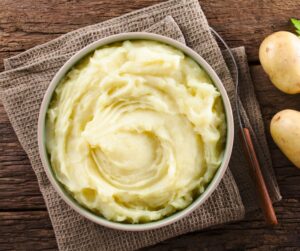 Fresh,Homemade,Creamy,Mashed,Potato,In,Bowl,,Photographed,Overhead,With