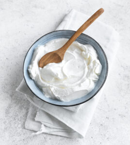 Homemade,Yogurt,In,Bowl,On,White,Table.,Organic,Plain,Greek