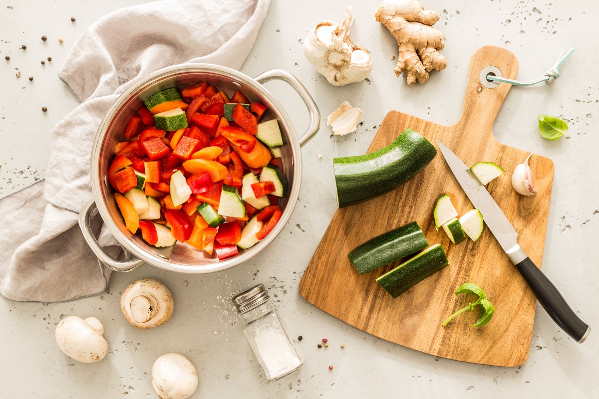 Cooking,-,Preparing,Vegetable,Vegetarian,Stew,(thick,Soup).,Kitchen,Scenery