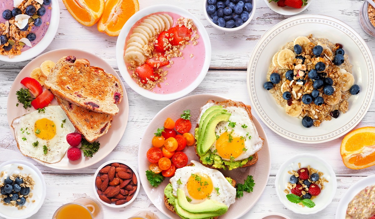 Healthy,Breakfast,Or,Brunch,Table,Scene,On,A,White,Wood