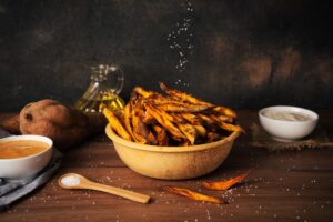 Delicious,And,Healthy,Homemade,Sweet,Potato,Fries,Made,In,Air