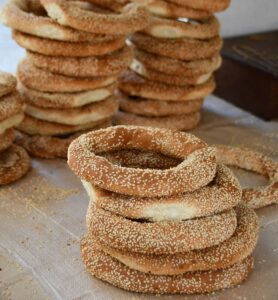 Koulouri,,Rings,Made,Of,Dough,And,Covered,In,Sesame,Seeds,