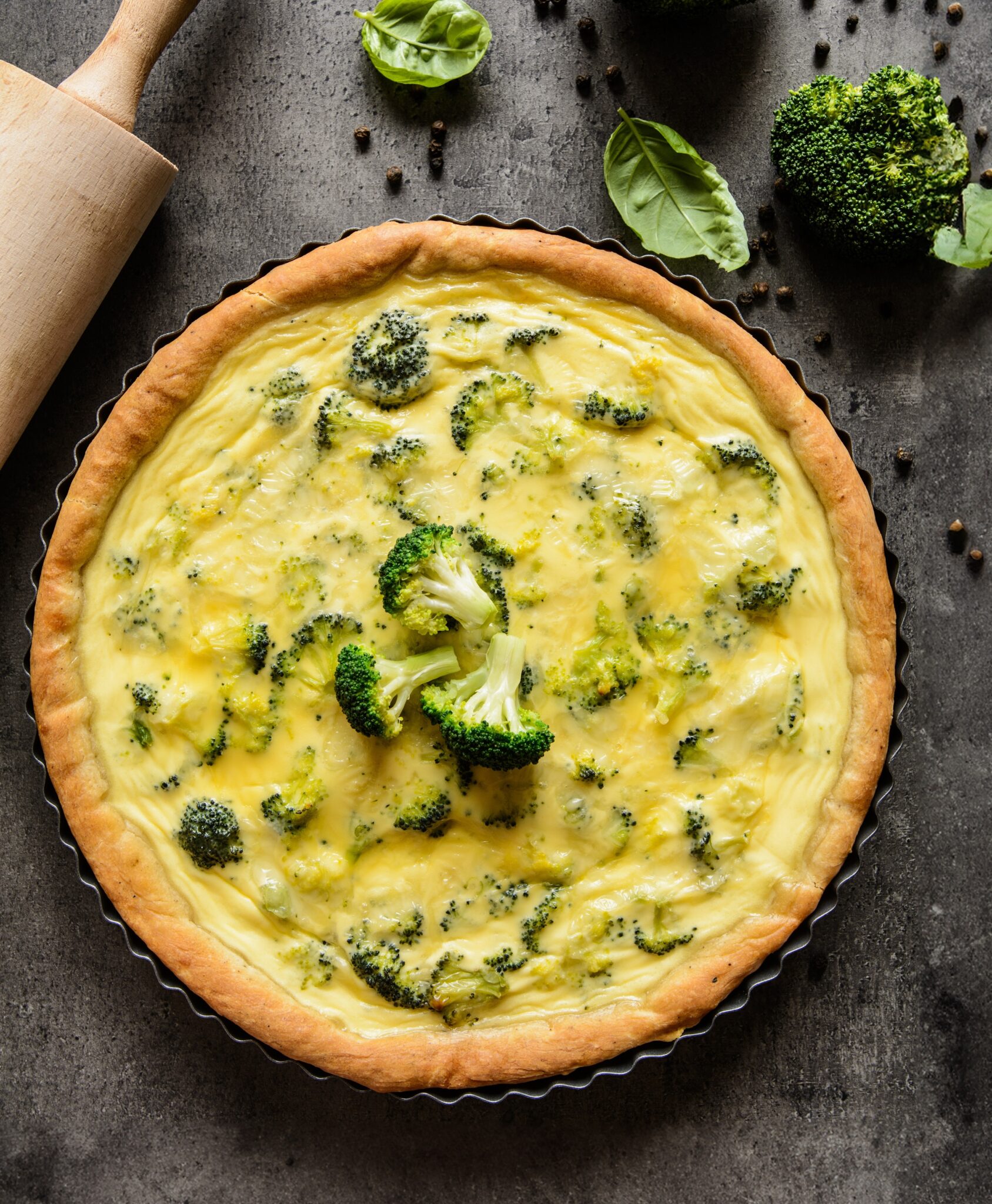 Traditional,Vegetable,Quiche,With,Broccoli,And,Cheese