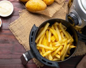 Homemade,Roast,Potatoes,In,An,Air,Fryer,Pot