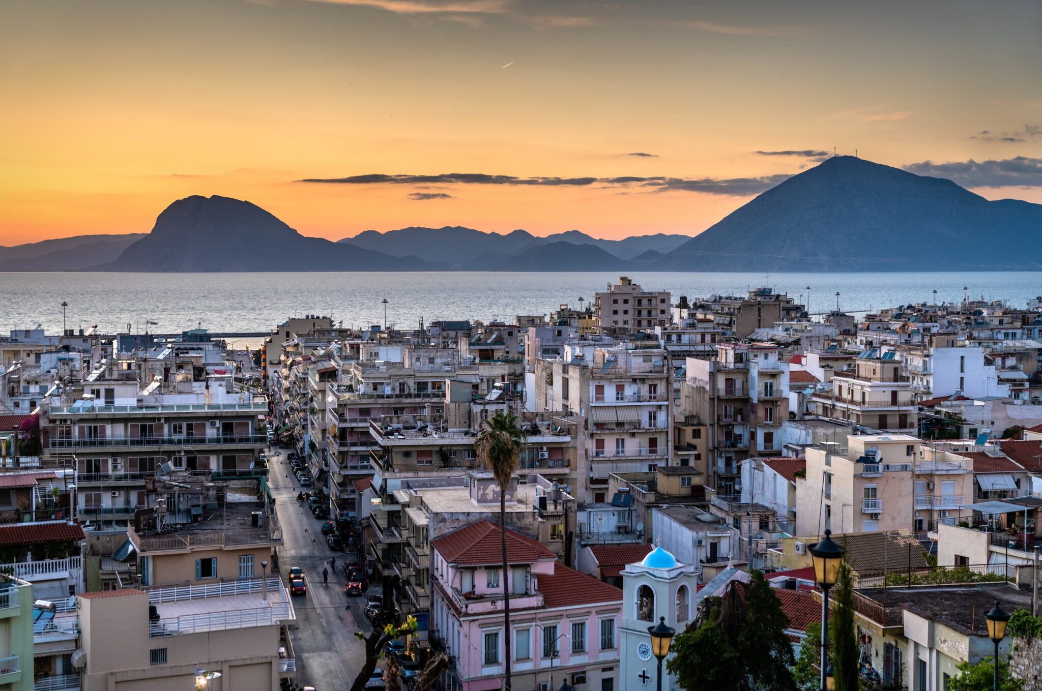 View,Of,Patras,Town,At,Sunset,,Greece