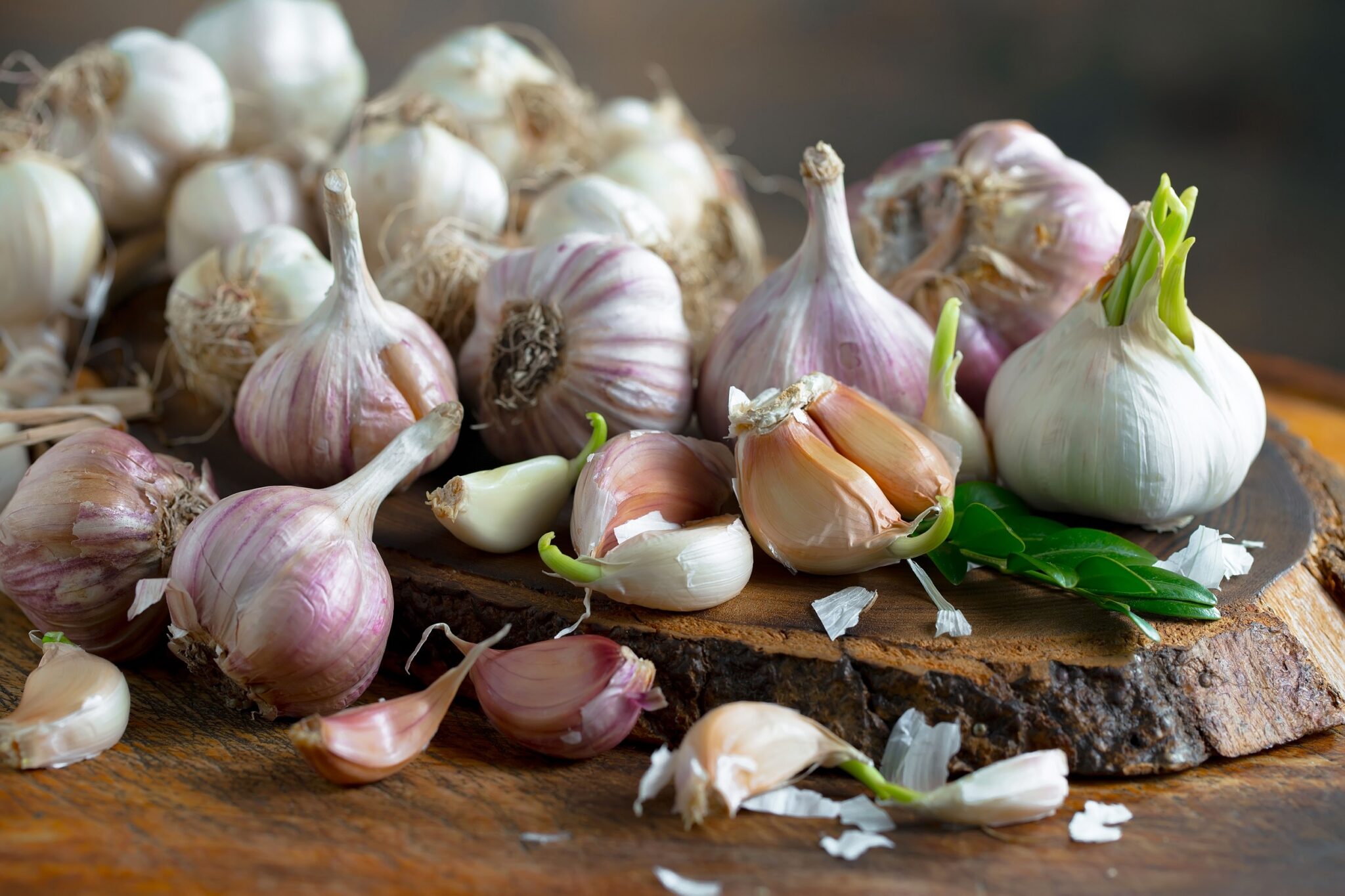 Garlic,On,A,Black,Background,In,The,Kitchen,-,A