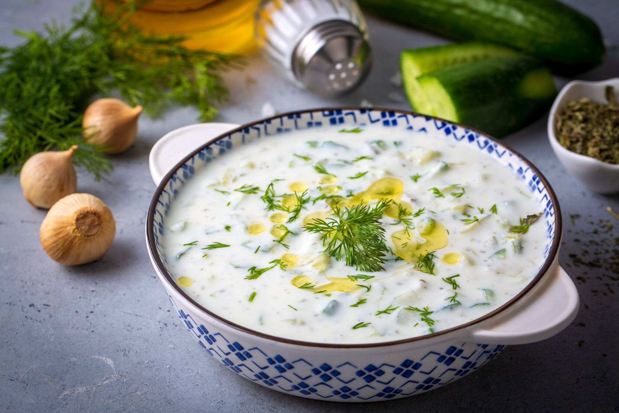Traditional,Delicious,Appetizer;,Tzatziki,(turkish,Name;,Cacik)