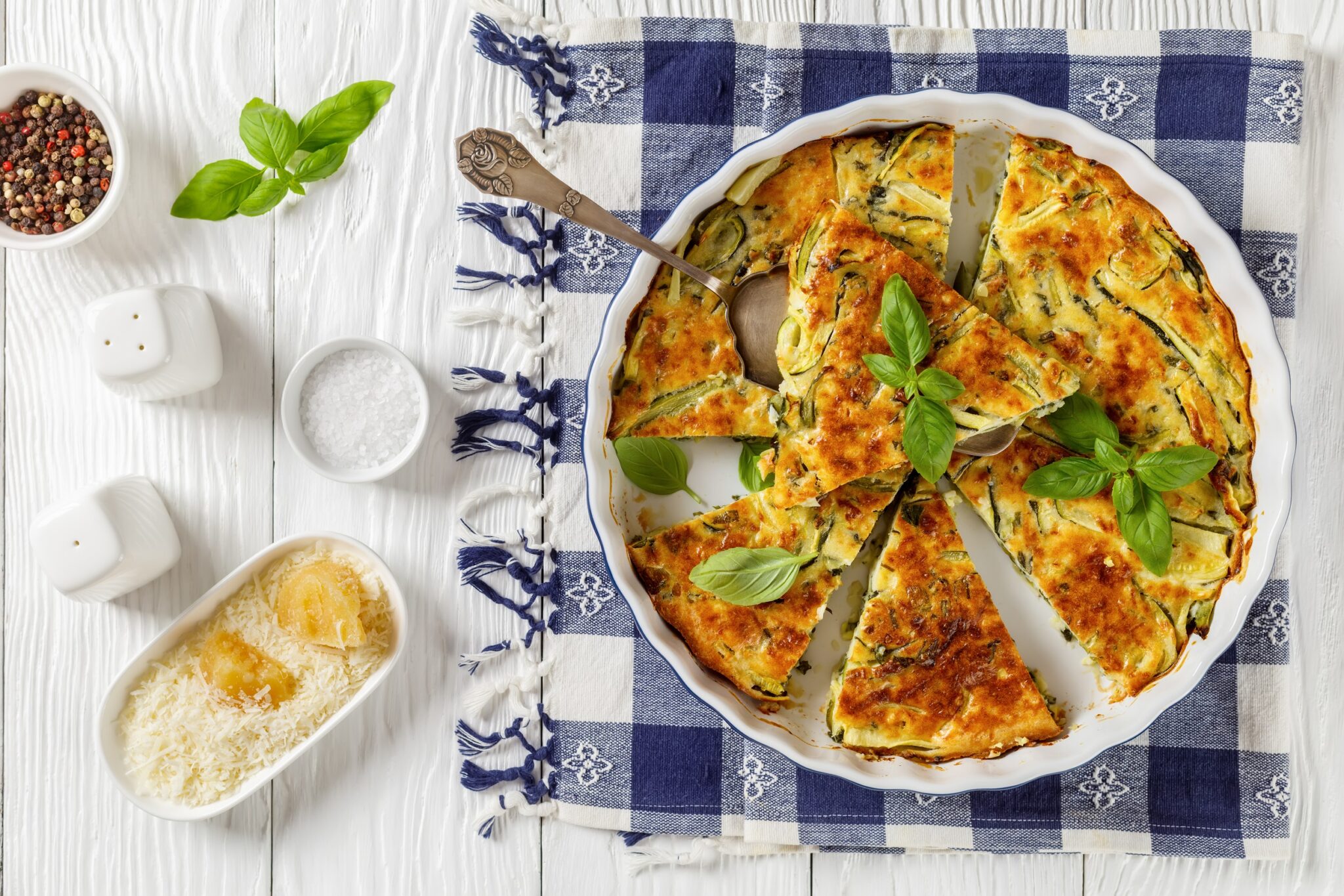 Scarpaccia,,Zucchini,Tart,Cut,In,Slices,In,A,Baking,Dish