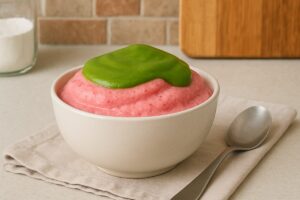 Φτιάχνουμε δροσερό frozen yogurt φράουλα με matcha